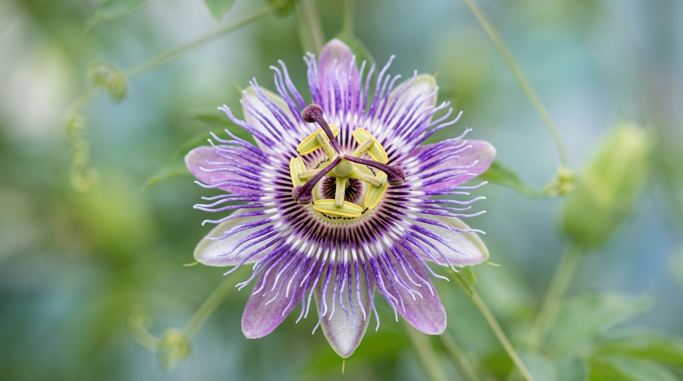 Flor de pasiflora en primer plano