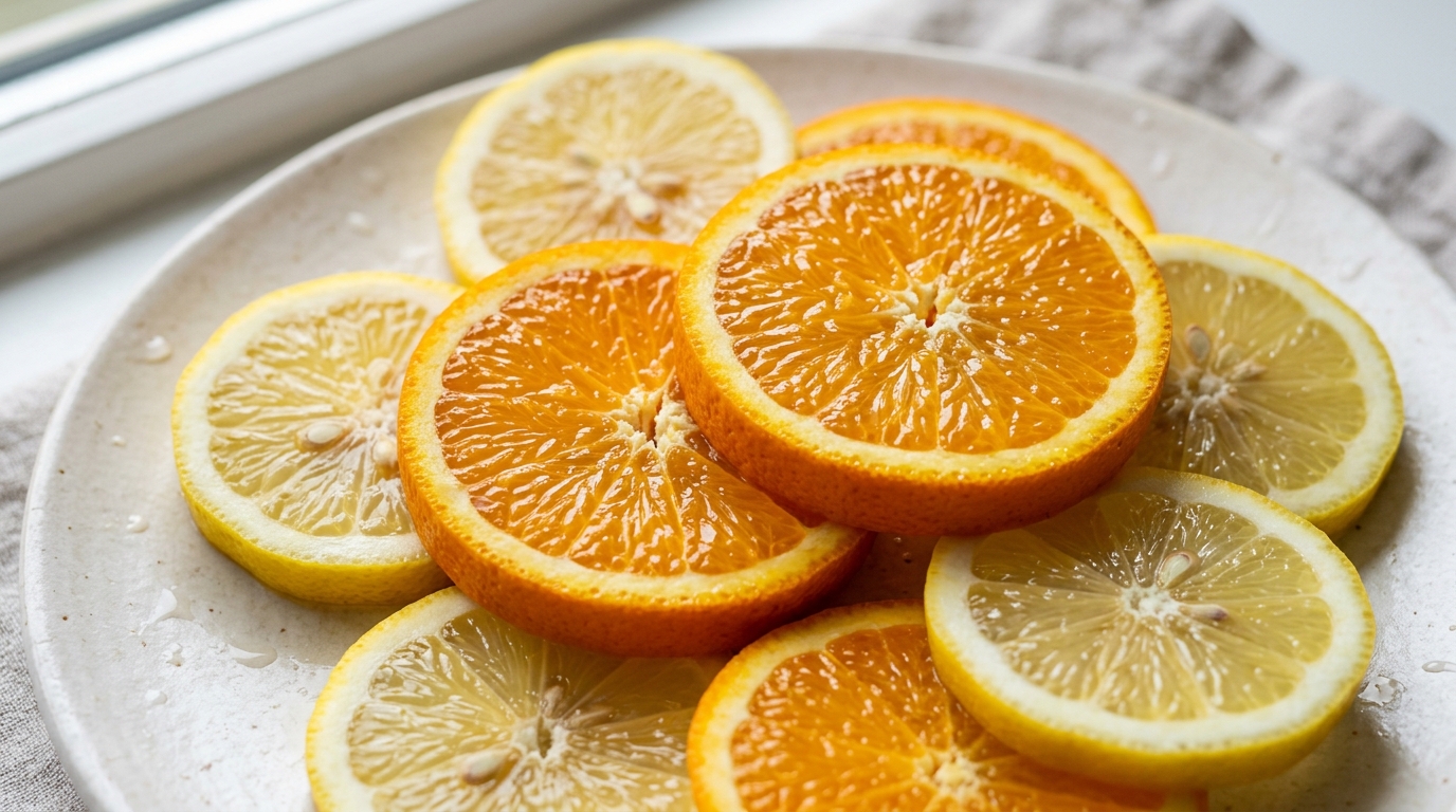Rodajas de cítricos ricos en vitamina C